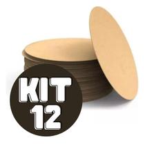 Sousplat Suplass 12 Unidades Mdf 3mm Base Prato 35cm Cru Liso