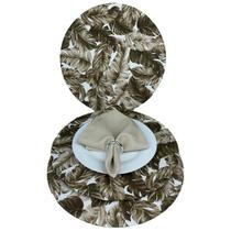 Sousplat Suplat 6 Capas + 6 Bases MDF + 6 Guardanapos + 6 Argolas Estampada Floral