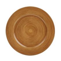 Sousplat tipo Bandeja de Plástico para pratos Lugar Americano Imitação de Madeira Marrom 33 cm 1 Un