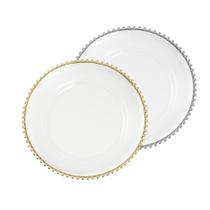 Sousplat Transparente Ball Sort Dourado/Prata 33x33x2cm Sousplat Transparente Ball Sort Dourado/Prata 33x33x2cm
