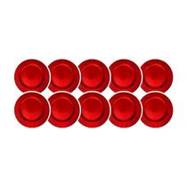 Sousplat Vermelho Redondo 33cm Mesa Posta Kit 10 Rafimex