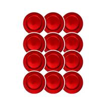 Sousplat Vermelho Redondo 33cm Mesa Posta Kit 12 Rafimex