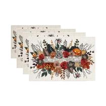 Sousplats De Linho Para Halloween 4PCS Decorações De Mesa Com Fantasmas, Morcegos, Abóboras E Teias Sousplats De Linho Para Halloween 4PCS Decorações De Mesa Com Fantasmas, Morcegos, Abóboras E Teias