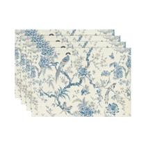 Sousplats Florais De Folhas De Pássaros Chinoiserie 4/6/8 Peças Tapetes De Mesa De Primavera Para