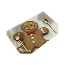 Sousplats Laváveis com Estampa De Pão De Gengibre De Natal Para Decoração De Mesa De Jantar De Sousplats Laváveis com Estampa De Pão De Gengibre De Natal Para Decoração De Mesa De Jantar De