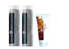 Southliss black shampoo e condicionador + leave in macadame
