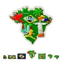 Souvenir Brasil Imã Emborrachado Mapa Brasileiro