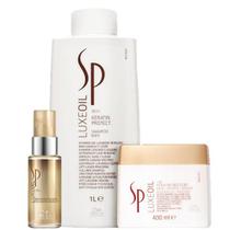 SP System Professional Luxe Oil Keratin Protect Kit Shampoo 1L Mascara 400ml e Oleo Capilar 30ml