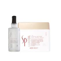 SP System Professional Luxe Oil Keratin Restore Mascara Capilar 400ml e Liquid Hair 100ml