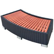 Spa/banheira de hidromassagem Step vidaXL com estrutura de aço revestido a pó de eucalipto