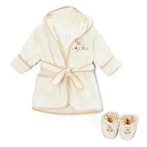 Spasilk 100% Cotton Hooded Terry Bathrobe with Booties Baby Girl Gifts Baby Boy Gifts One Size Shower Gift