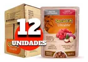 Special Cat Castrado Carne Ao Molho Sachê 85g Caixa C/ 12un