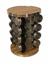 Spice Carousel Porta Tempero Giratório 16 Frascos De Vidro