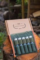 Spice Kit Bleeker e Röwe Bushcraft Camping com potes de vidro Spice Kit Bleeker e Röwe Bushcraft Camping com potes de vidro