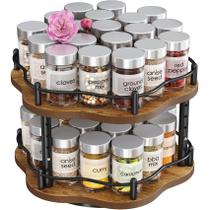 Spice Rack Lazy Susan SNTD 2 camadas de 25 cm preto para gabinete