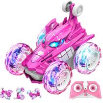 Spider Car Rosa Brinquedo Gira 360º Graus Carro Aranha USB Controle Remoto