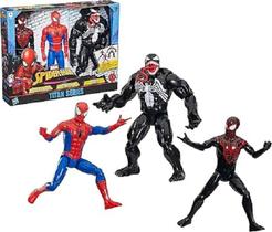 Spider-Man Titan Series Pack Deluxe C/ 3 Bonecos Articulados 30 Cm Miles Morales, Venom e Homem Aranha - Hasbro Spider-Man Titan Series Pack Deluxe C/ 3 Bonecos Articulados 30 Cm Miles Morales, Venom e Homem Aranha - Hasbro