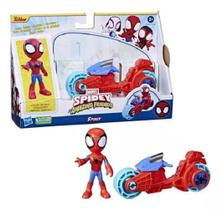 Spidey Spider Amazing Friends boneco Homem Aranha Com Moto - Hasbro