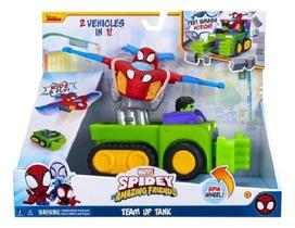 Spidey Veículo 2 em 1 Tanque Hulk Esmaga Com jato Aranha Função Soco Punho Sunny