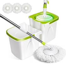 Spin Mop Masthome Small com balde de 4 litros e 3 cabeças de microfibra Spin Mop Masthome Small com balde de 4 litros e 3 cabeças de microfibra