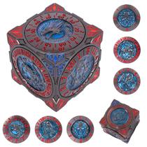 Spinner Dice Luazuri DND 7 em 1 Metal com 3D Relief Dragon