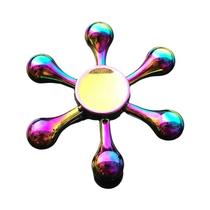 Spinner Fidget de Metal com Arco-Íris Gradiente - Anti-Ansiedade e Silencioso