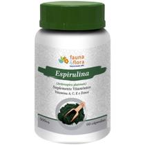 Spirulina 500mg Fauna & Flora 60 Cápsulas - Com Vitaminas A, C, E e Zinco