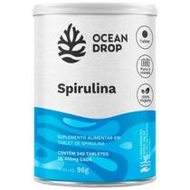 Spirulina 500mg Proteína 240 Tabletes Vegetais Vegana e Natural Ocean Drop
