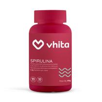 Spirulina Cápsulas Natural de 1,7g Com Proteína e Ferro Importada 90 cápsulas Vhita Spirulina Cápsulas Natural de 1,7g Com Proteína e Ferro Importada 90 cápsulas Vhita
