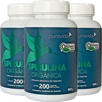 Spirulina Orgânica 3 X 200 Comprimidos Puravida