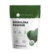 Spirulina orgânica em pó Kate Naturals 340g USDA não transgênica