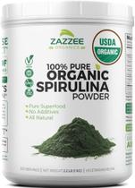 Spirulina orgânica em pó Zazzee 1 kg, certificado pelo USDA, vegano