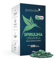 Spirulina Orgânica Vegana Puravida 500mg 200 Tabletes