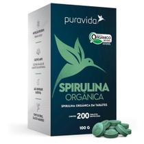 Spirulina Premium Orgânica de 500 mg com 200 Tabletes de 100g- Pura Vida Spirulina Premium Orgânica de 500 mg com 200 Tabletes de 100g- Pura Vida