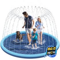 Splash Pad KOXOBET 80 extra grande para crianças e cães, azul