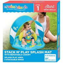 Splash Play Mat SwimSchool Baby com dossel de espuma marinha azul limão