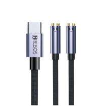 Splitter Divisor Type-C para 2 Fones P2 AD-230 Cabo Nylon 1 Metro Preto Splitter Divisor Type-C para 2 Fones P2 AD-230 Cabo Nylon 1 Metro Preto