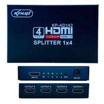 Splitter HDMI Knup 1X4 Divisor De Vídeo Projetor Monitor TV