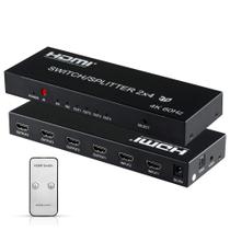 Splitter Switch Matriz 2x4 Hdmi 4k 2k Ultra Full Hd 3d Fonte