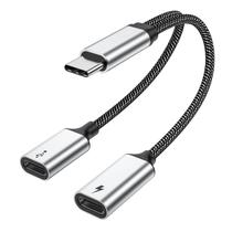 Splitter USB C MOGOOD USB C Macho a 2 USB-C Hembra 60W PD Splitter USB C MOGOOD USB C Macho a 2 USB-C Hembra 60W PD