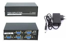 Splitter Vga 1x4 Distribuidor De Sinal De Video Com Fonte