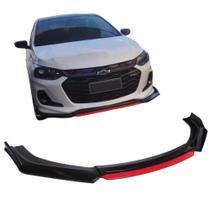 Spoiler dianteiro Honda Civic G10 Black Piano Vermelho Saia