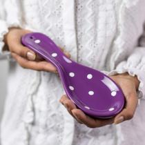 Spoon Rest City to Cottage Ceramic Purple Polka Dot Spoon Rest City to Cottage Ceramic Purple Polka Dot
