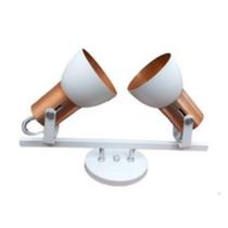 Spot 2 Lampadas Trilho Branco Cobre Luminária