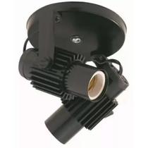 Spot Aletado Aluminio Soquete 2XE27 Preto OPL