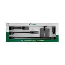 Spot Aluminio Preto Kit Acessorios Banheiro 5 Pecas - Pevilon Spot Aluminio Preto Kit Acessorios Banheiro 5 Pecas - Pevilon