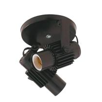 Spot B2 Simples Aletado Para 2x E27 Led Bulbo Preto C/ Preto - Bivolt