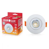 Spot Com Lampada Dicroica Led Ourolux 3W. Redondo Branco 6400K.