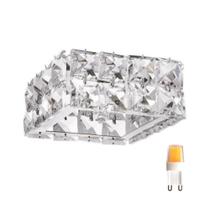 Spot Cristal Embutir Quadrado 10cm Ac629 + Led G9 220v 3000k Spot Cristal Embutir Quadrado 10cm Ac629 + Led G9 220v 3000k