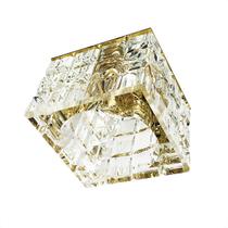 Spot Cristal K9 Quadrado Embutido Base Dourada Gesso Bet08 Spot Cristal K9 Quadrado Embutido Base Dourada Gesso Bet08